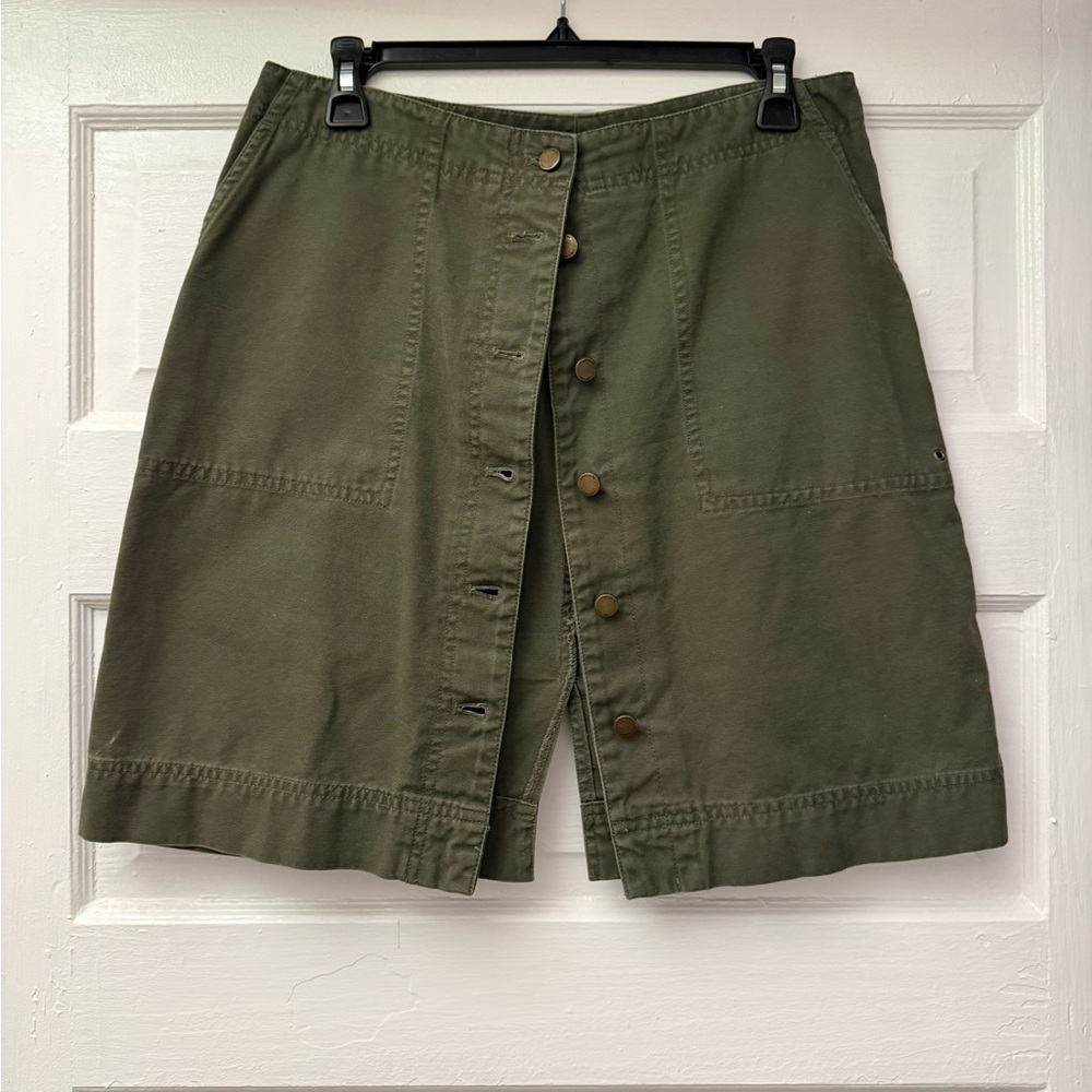 Vintage Ralph Lauren Olive Button-Front Skirt